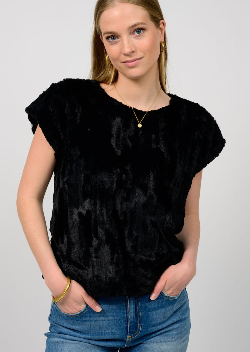 IVY JANE FUR TEE POPOVER TOP 