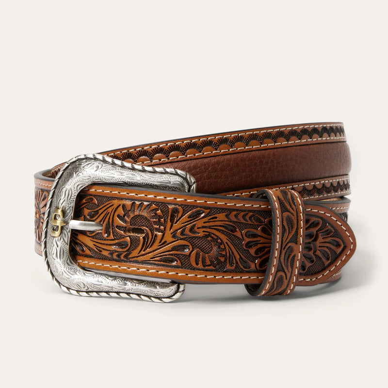 STETSON MEN'S TOOLED TAB BELT