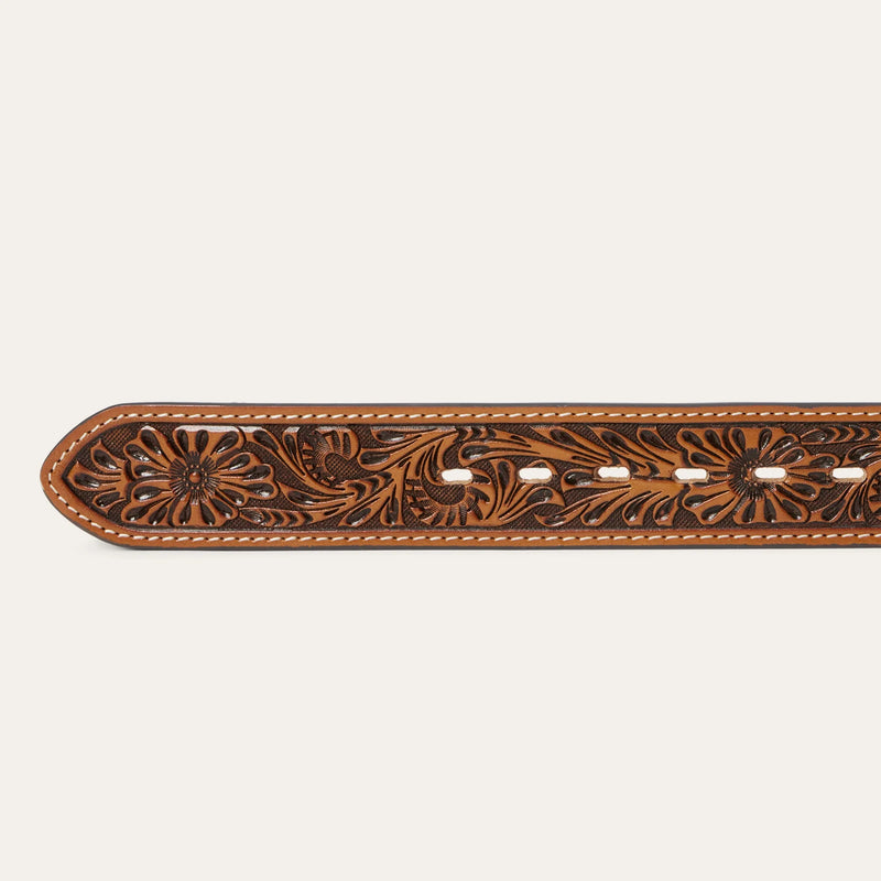 STETSON MEN'S TOOLED TAB BELT