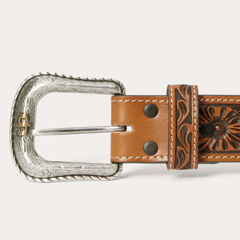 STETSON MEN'S TOOLED TAB BELT