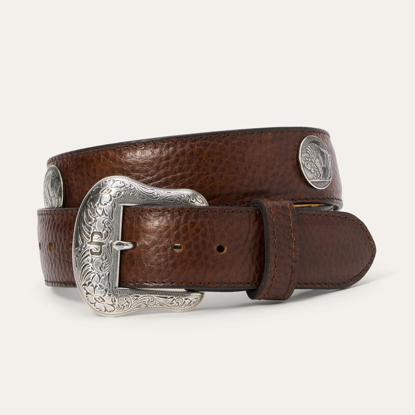 Stetson Men's Bison Leather Concho Belt – Maverick Fine