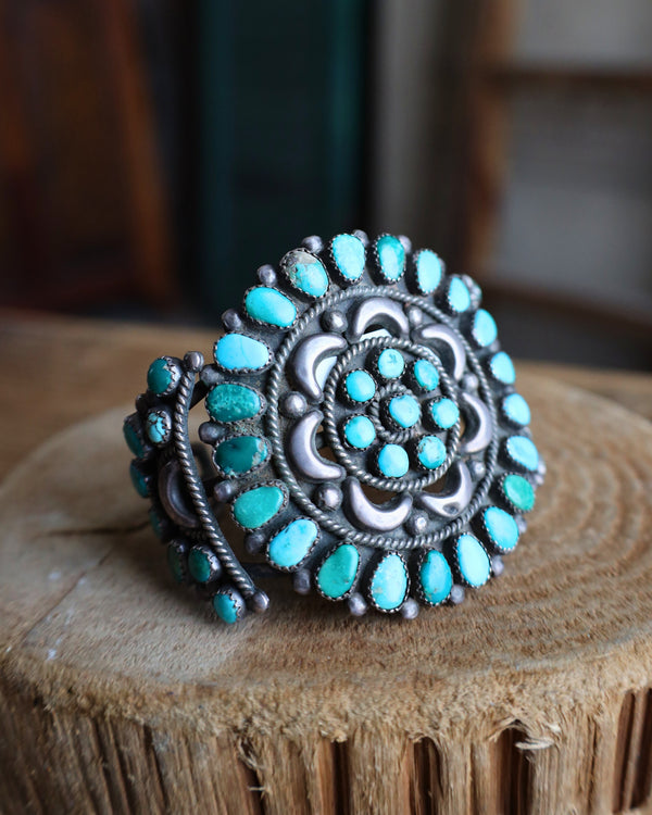 Vintage Multi Turquoise Rounds Cuff 