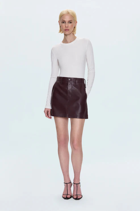 Pistola Abi High Rise Mini Skirt - Cabernet