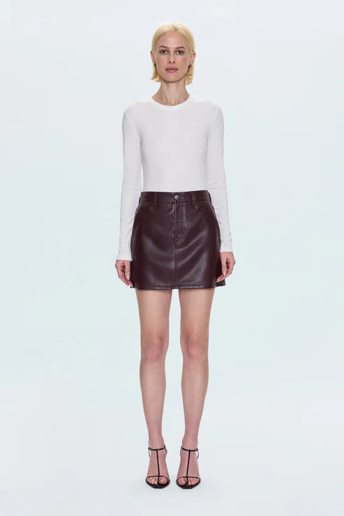 Pistola Abi High Rise Mini Skirt - Cabernet