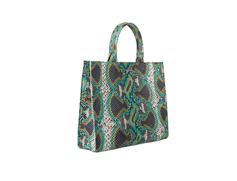 Adele handbag in a peacock color way with matching strap