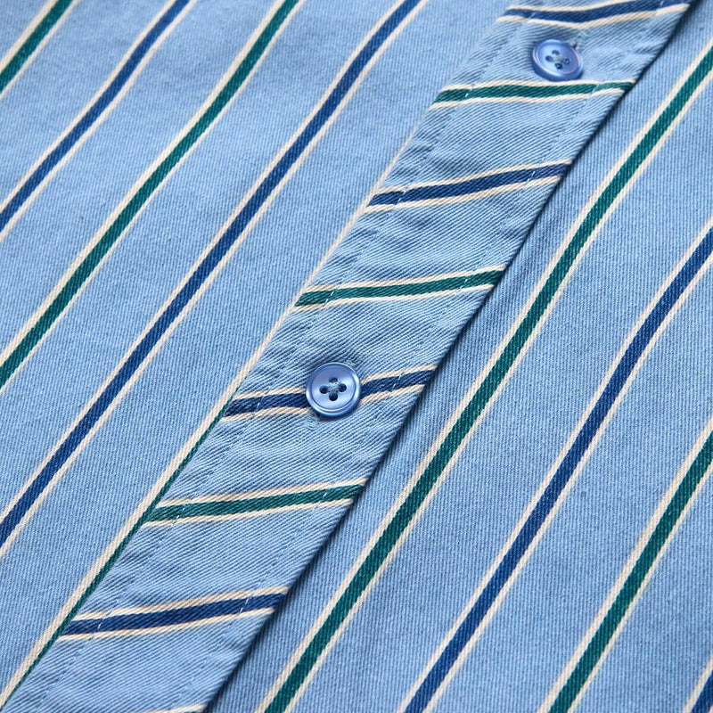 Seager Amarillo L/S Shirt Steel Blue Stripe