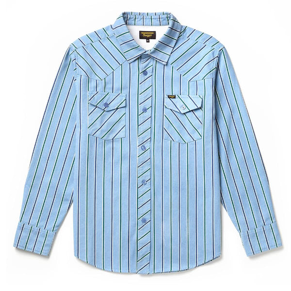 Seager Amarillo L/S Shirt Steel Blue Stripe