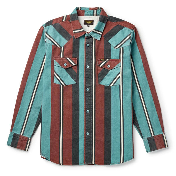 Seager Amarillo Long Sleeve Shirt Turquoise Stripe
