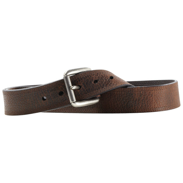 This Ariat belt by M&F western Products features a solid dark brown strap. Belt is 1-1/2" wide. 