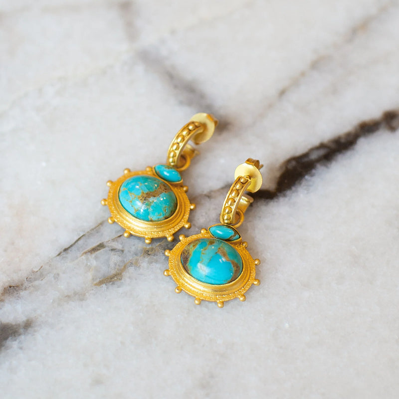 Christina Greene Athena Drop Earrings - Turquoise