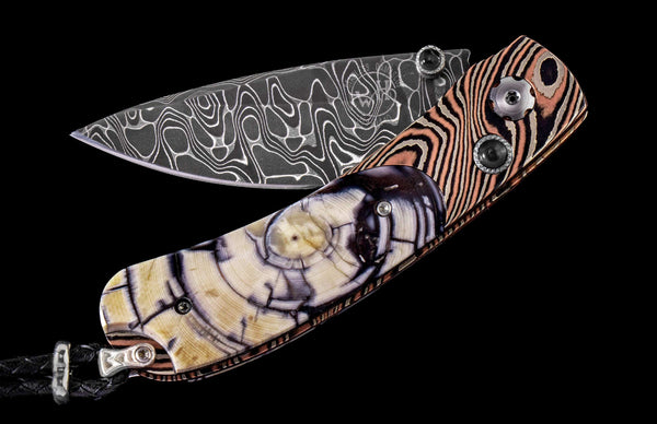 William Henry Lavish Pocketknife With Mokume Gane And Fossil Woolly Mammoth Tusk Knife