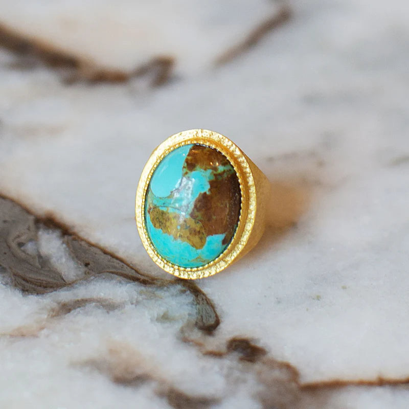 CHRISTINA GREENE Blue Lagoon Statement Ring - Turquoise