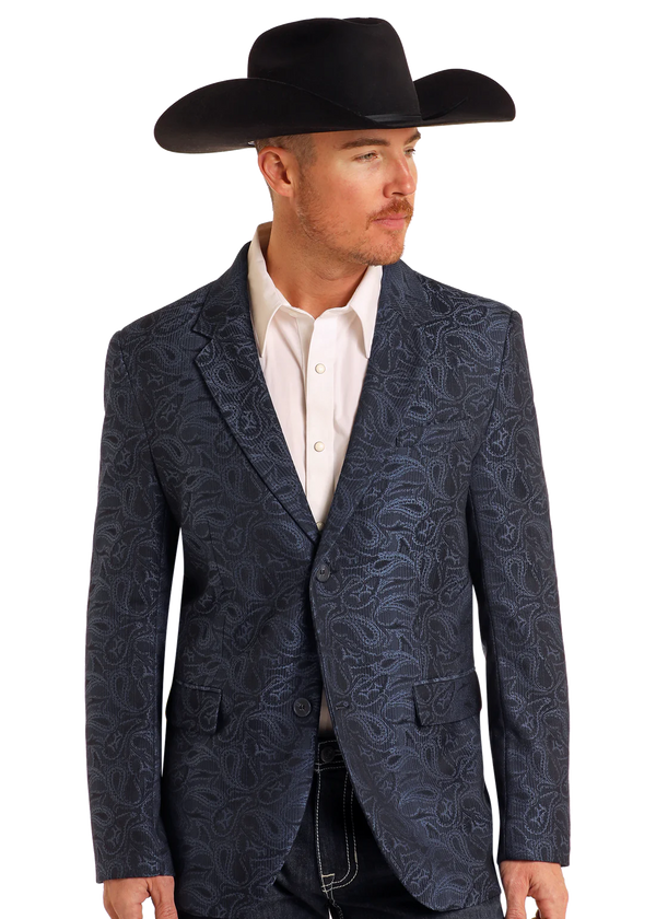 Rock & Roll Denim Paisley Jacquard Sport Coat