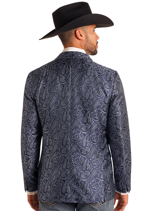 ROCK & ROLL DENIM PAISLEY JACQUARD BLAZER