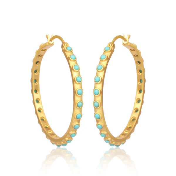 Christina Greene Turquoise Hoop Earrings