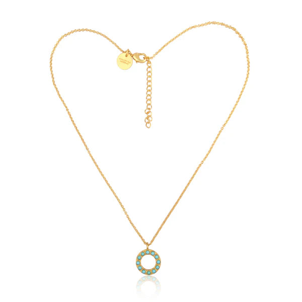 Christina Greene Turquoise Circle Pendant Necklace