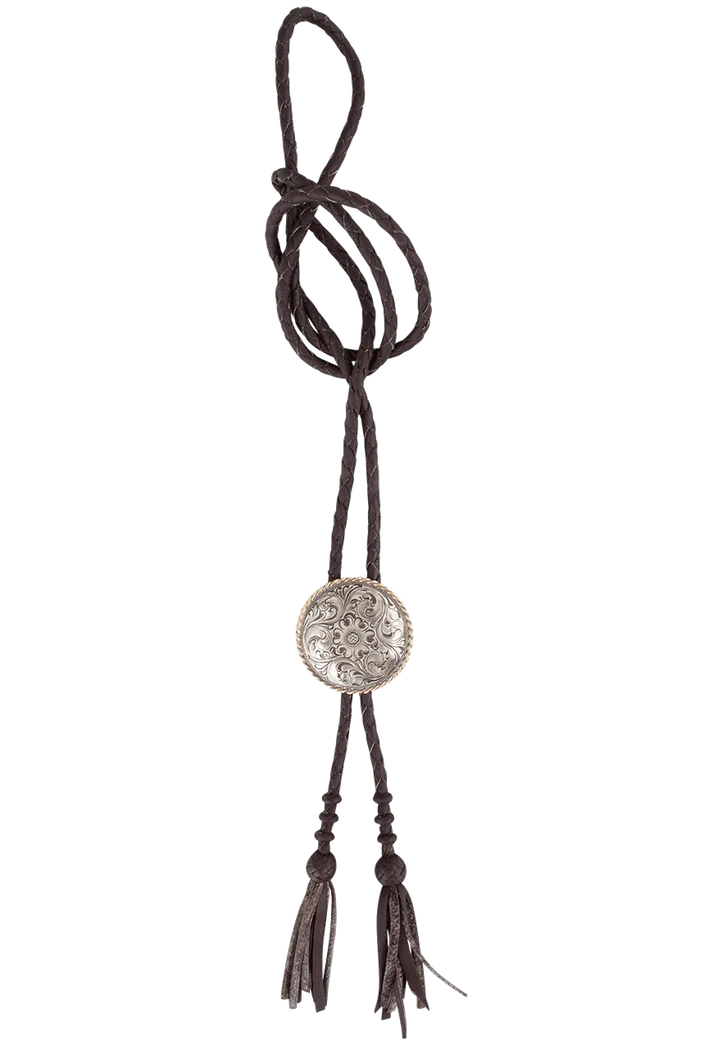 Silver King Roped Low Dome Bolo Tie