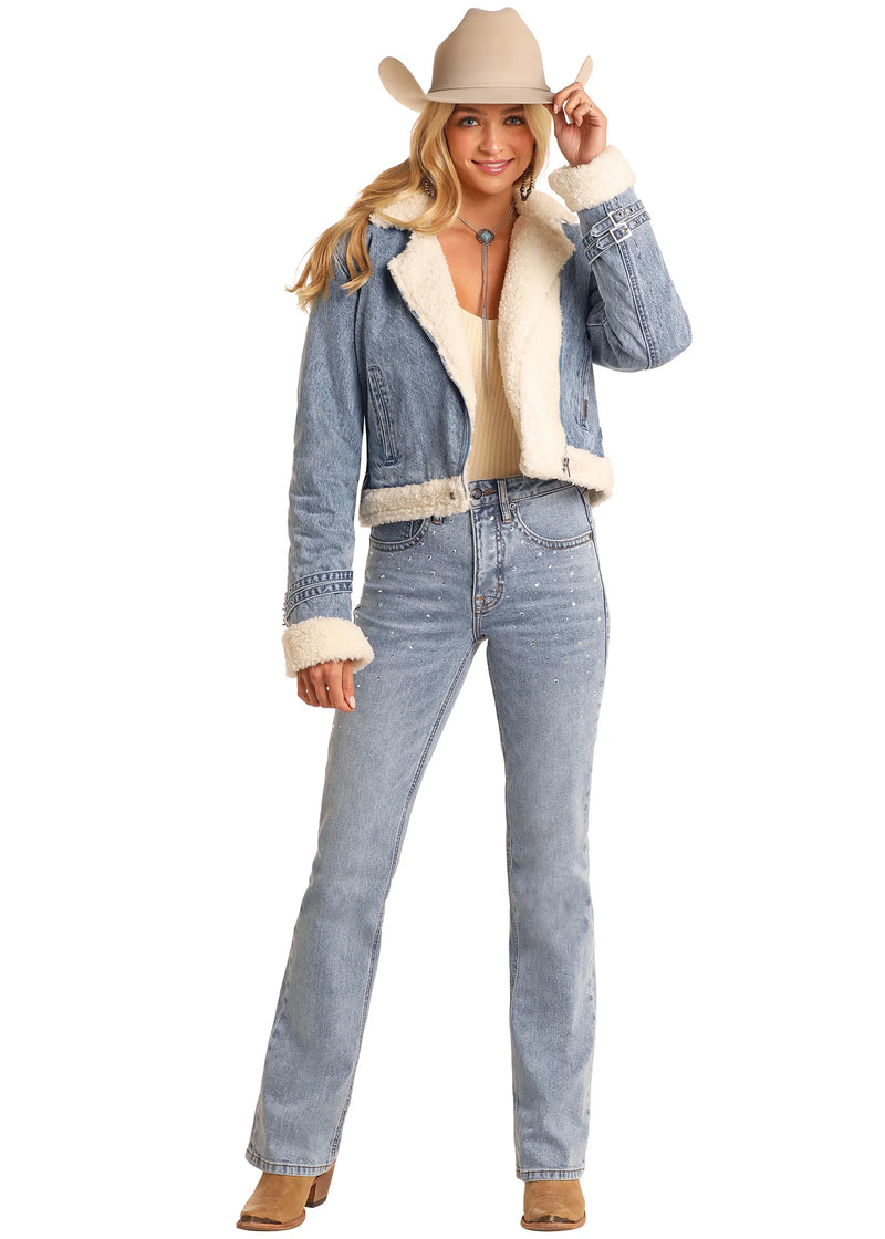 Rock & Roll Denim Women's Sherpa Denim Jacket