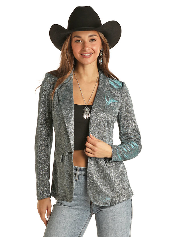 Rock & Roll Denim Iridescent Blazer