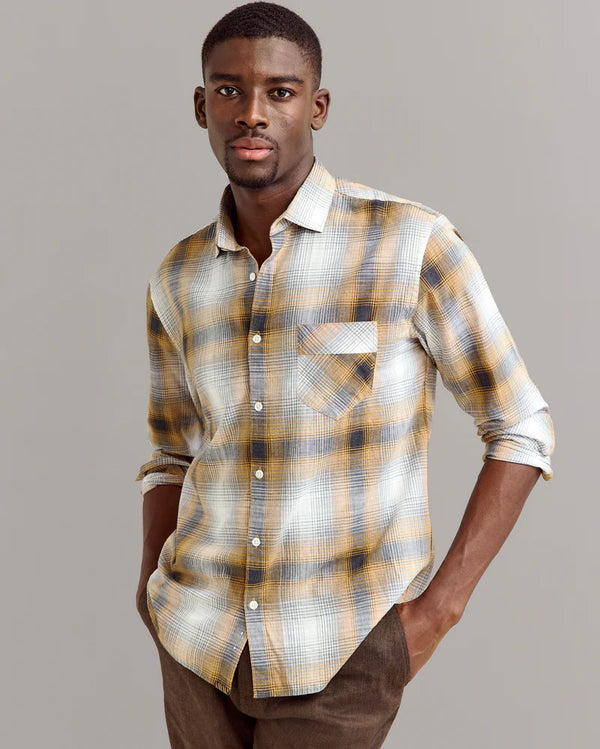 Billy Reid Melange Shadow Plaid John T Shirt