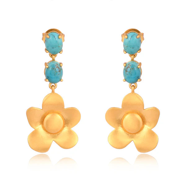 CHRISTINA GREENE BEACHSIDE BLOOM DROP EARRINGS - TURQUOISE