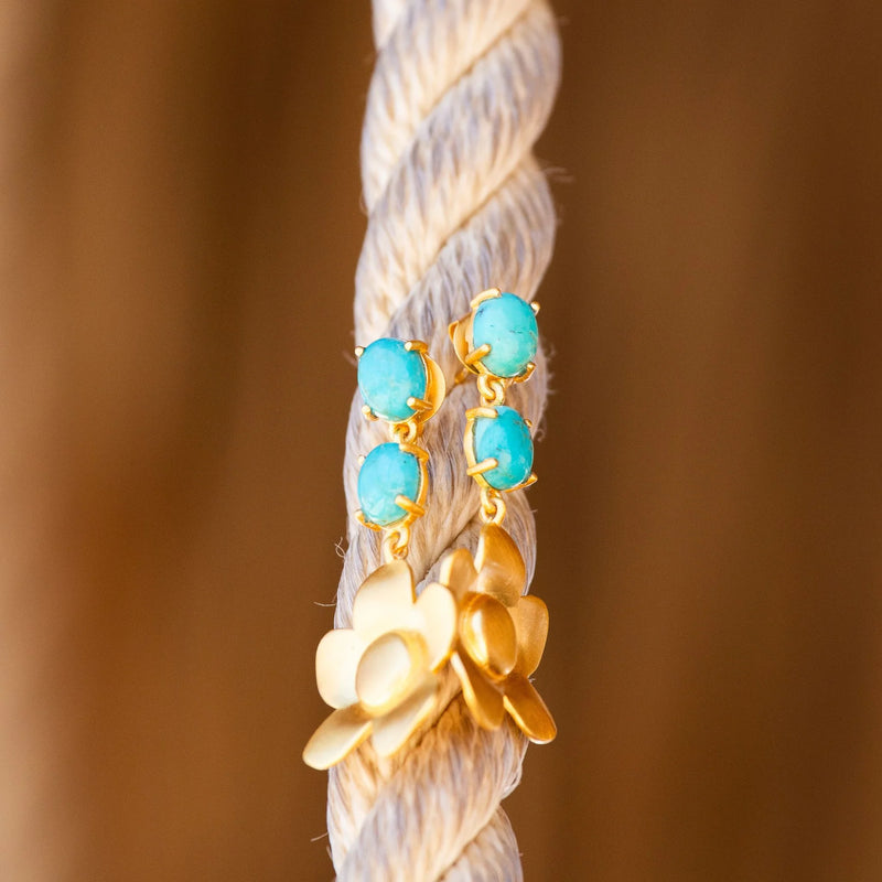 CHRISTINA GREENE BEACHSIDE BLOOM DROP EARRINGS - TURQUOISE