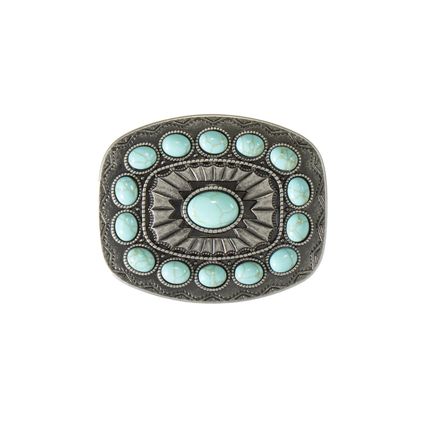 BLAZIN ROXX RECTANGLE BUCKLE SOUTHWEST TURQUOISE STONES