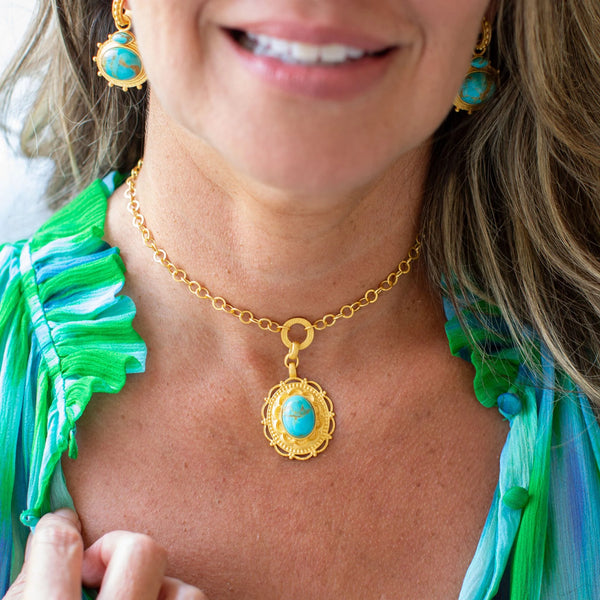 Christina Greene Blue Lagoon Pendant Necklace - Turquoise