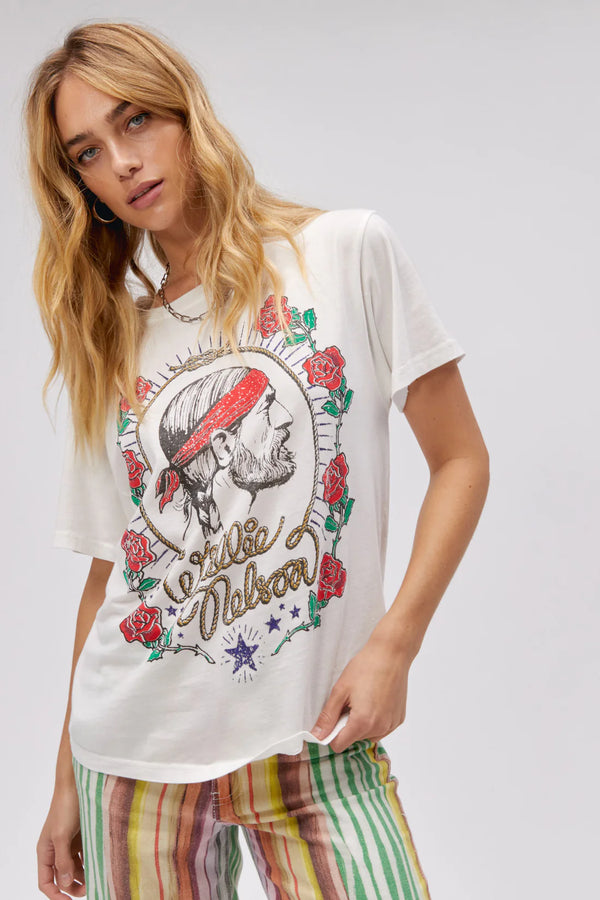 DAYDREAMER WILLIE NELSON RED HEADED TEE