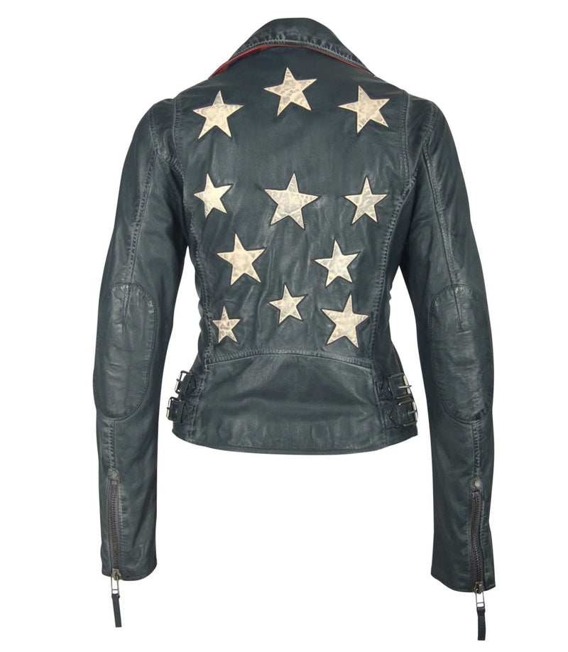 Mauritius Christy RF Star Detail Leather Jacket