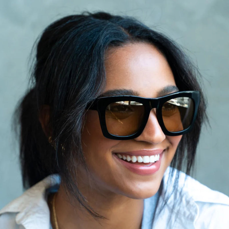 ELECTRIC SUNGLASSES CRASHER 53 GLOSS BLACK/ AMBER