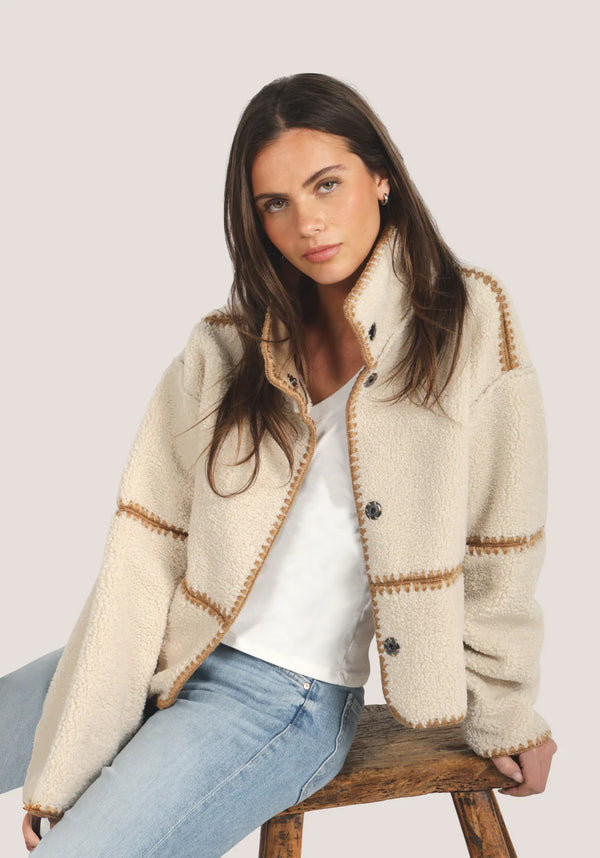 Dylan Casey Stitch Suede and Sherpa Reversible Jacket 
