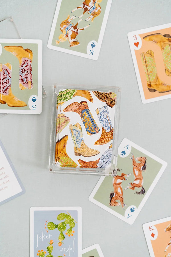 Catherine Cartie Boot Playing Cards with Acrylic Box
