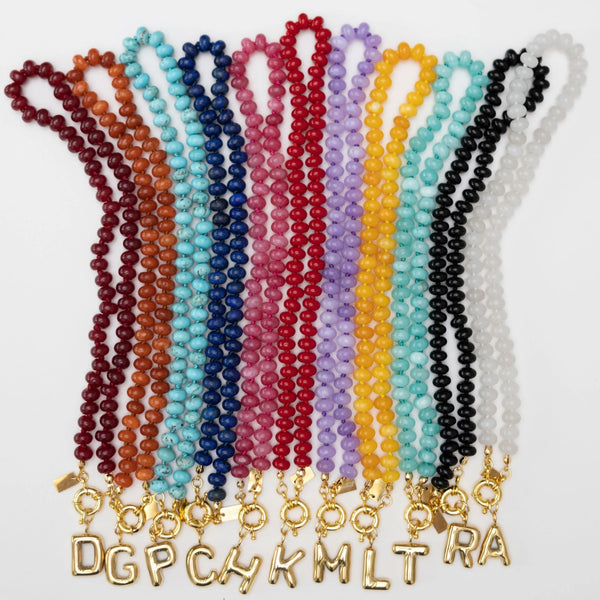 Christina Greene Sweet Stone Beaded Knotted Necklace - White