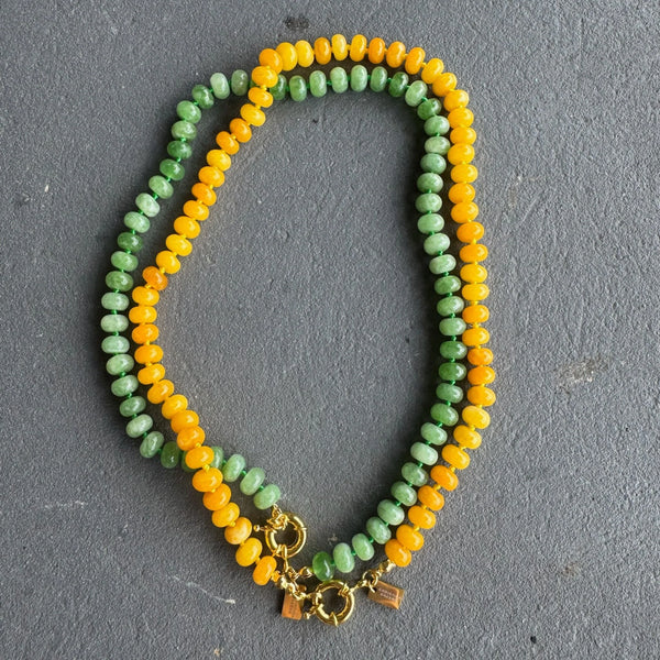 Christina Greene Sweet Stone Beaded Knotted Necklace - Green