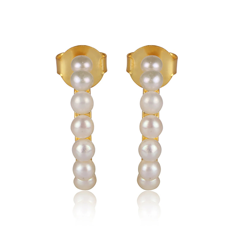 Christina Greene Luna Hoop Earrings - Pearl