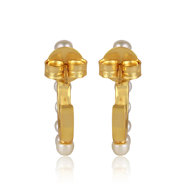 Christina Greene Luna Hoop Earrings - Pearl