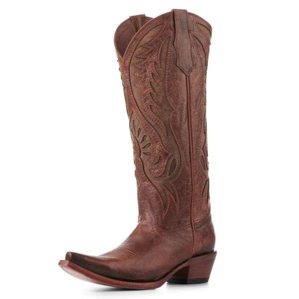Circle G by Corral Women's Bronze with Inlays Snip Toe Boots