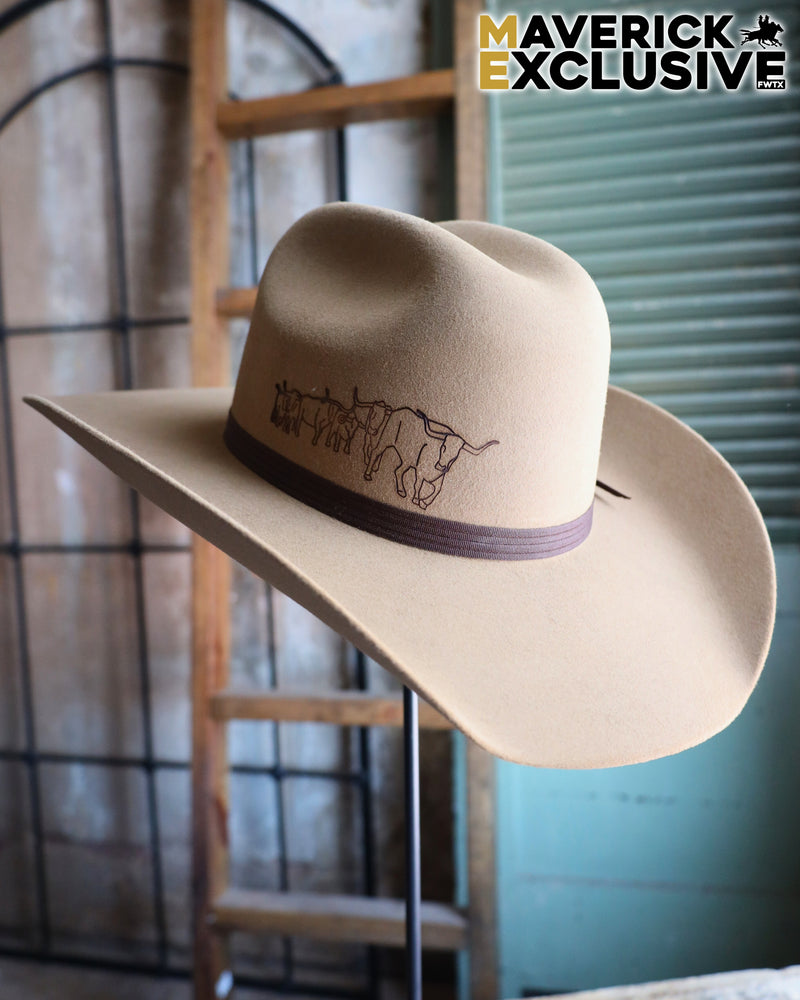 CATTLE DRIVE FAWN WOOL HAT – Maverick Fine Western Wear display picture 2