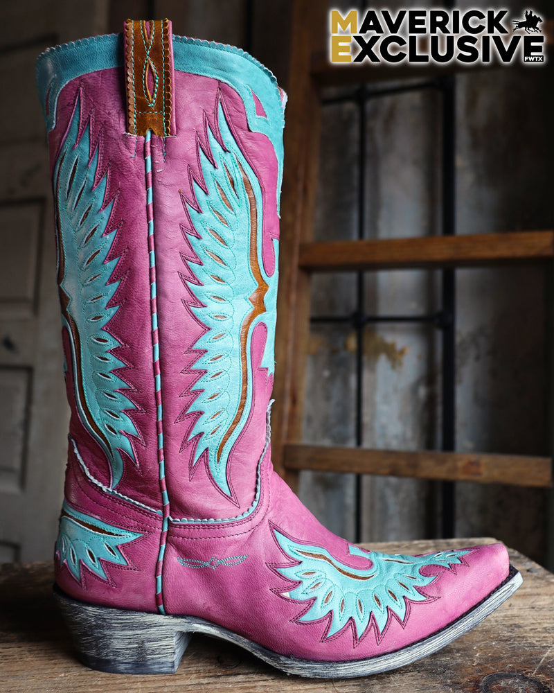 OLD GRINGO WOMEN'S EAGLE BOOT- PURPLE/AQUA