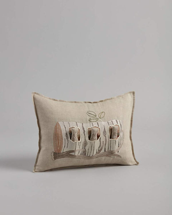 Coral & Tusk Aspen Log Bunnies Pocket Pillow