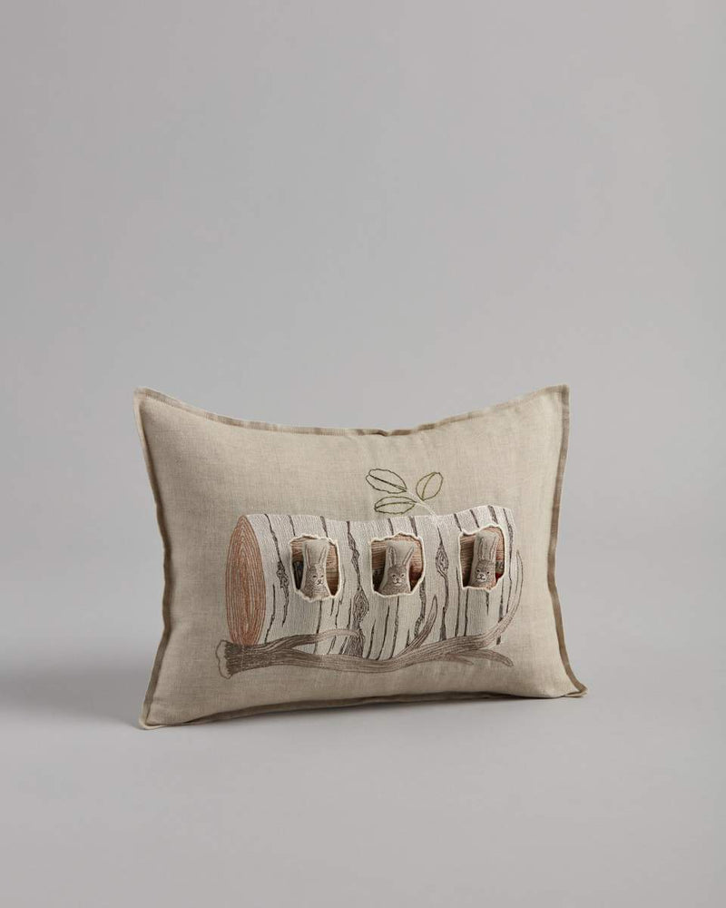 Coral & Tusk Aspen Log Bunnies Pocket Pillow