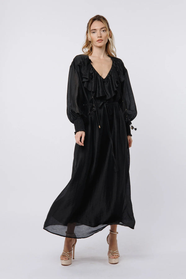 Ciebon Kiyelle 3D Flowers Ruffle Maxi Dress