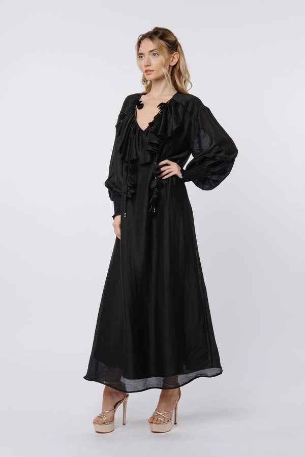 Ciebon Kiyelle 3D Flowers Ruffle Maxi Dress