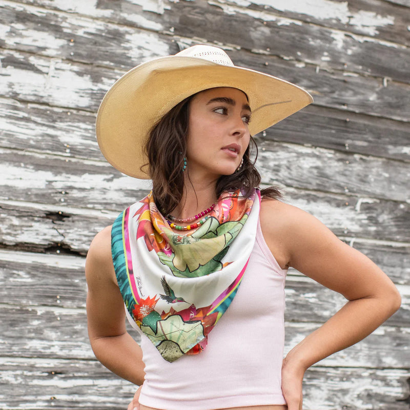 CACTUS BLOOMS SHORTY SCARF.