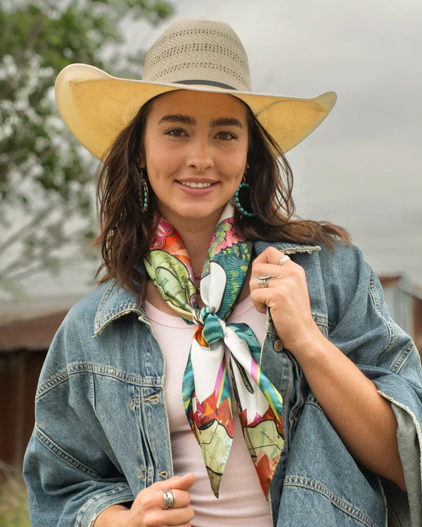 CACTUS BLOOMS SHORTY SCARF.