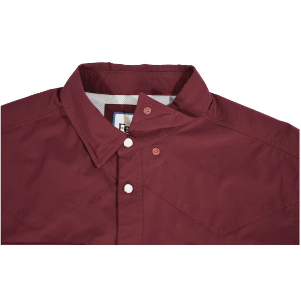 Mens button down in a solid maroon color