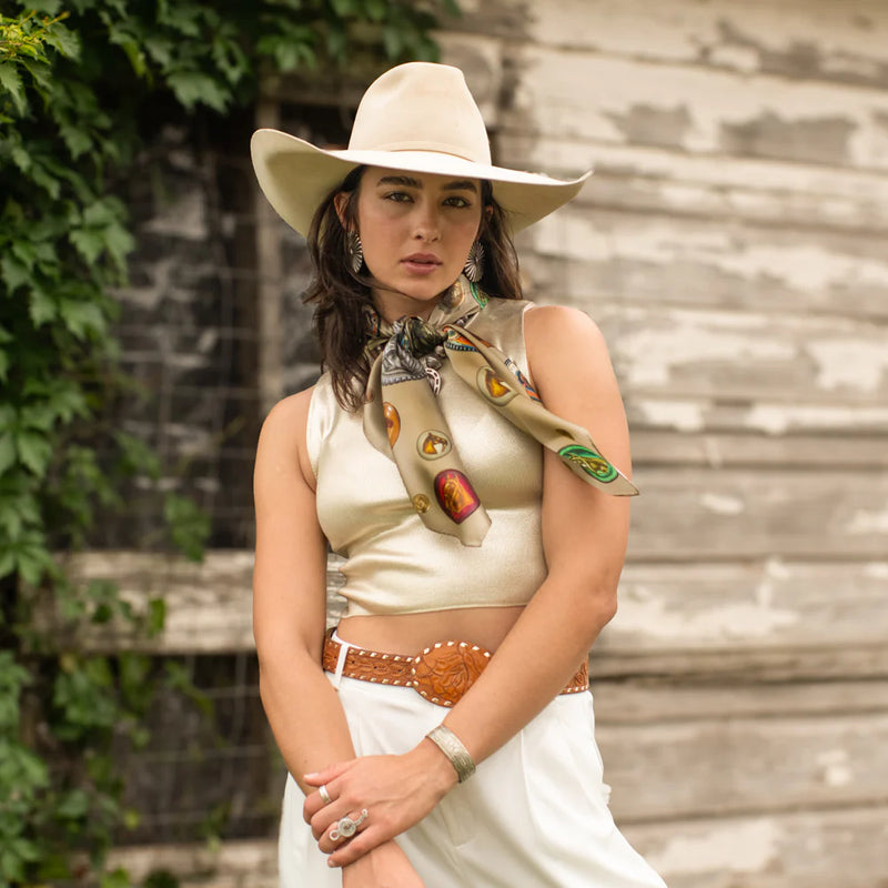 UNBRIDLED LONG AND TALL SCARF- TAN