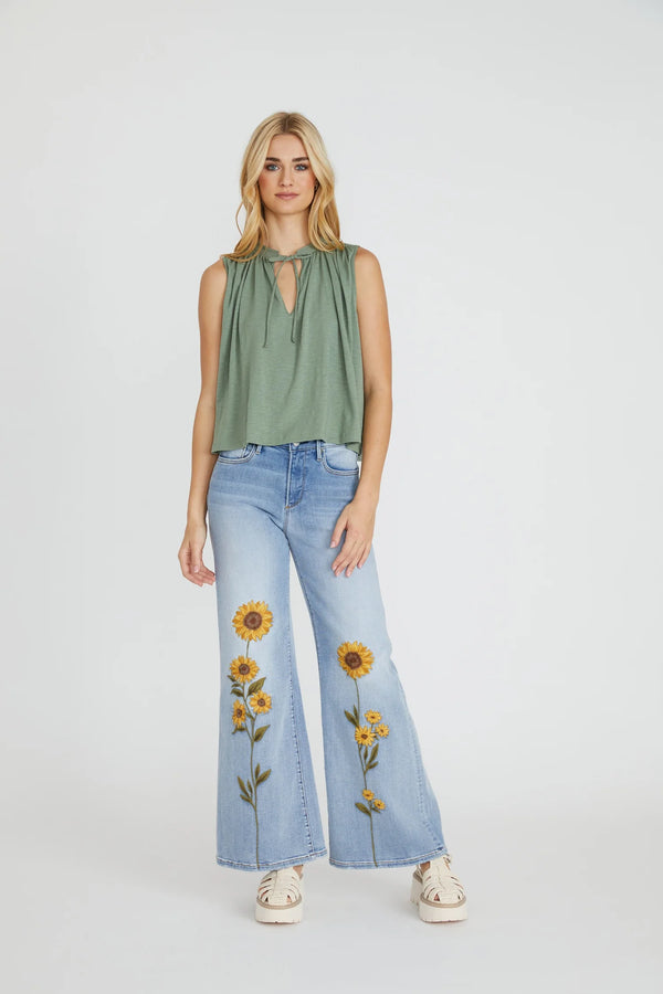 Driftwood Penelope Wide Leg - Sunflower