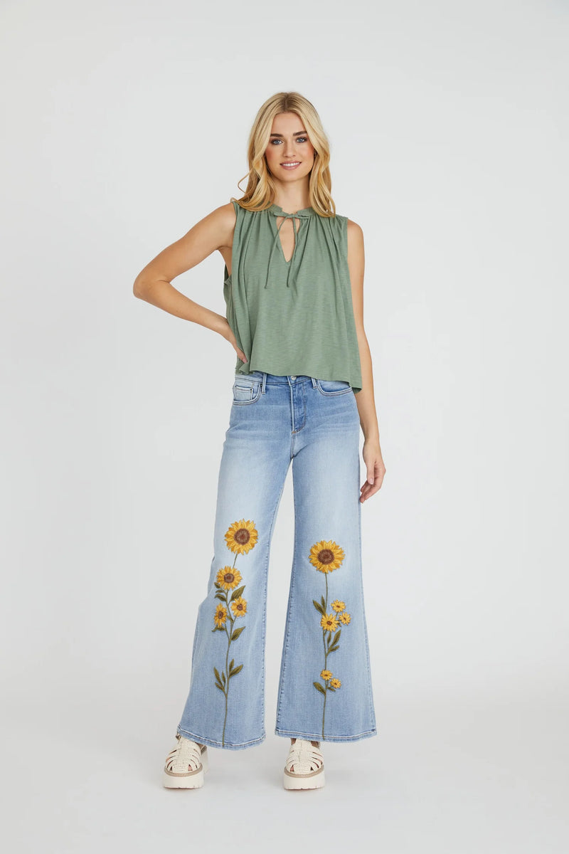 Driftwood Penelope Wide Leg - Sunflower